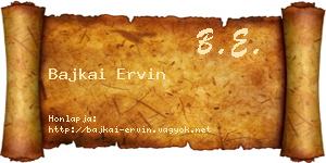 Bajkai Ervin névjegykártya