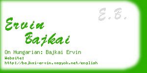 ervin bajkai business card